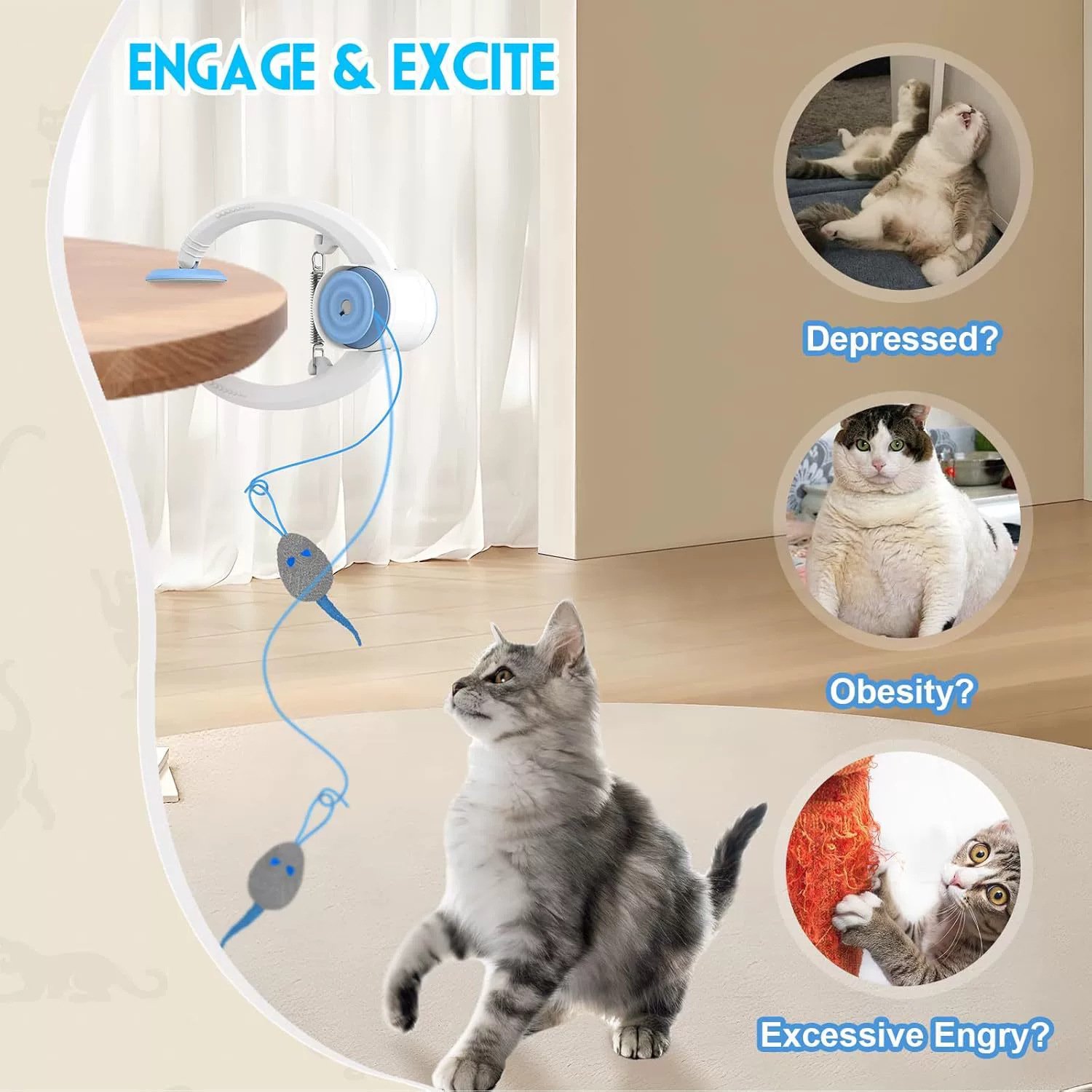 Sound Making Bird Cat Teaser Toy - Image 2