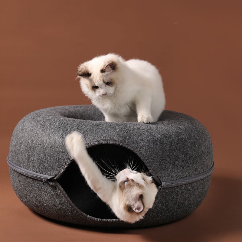 Four Seasons Available Cat Nest Round Woolen Felt Pet Dual-use Cat Nest Tunnel I