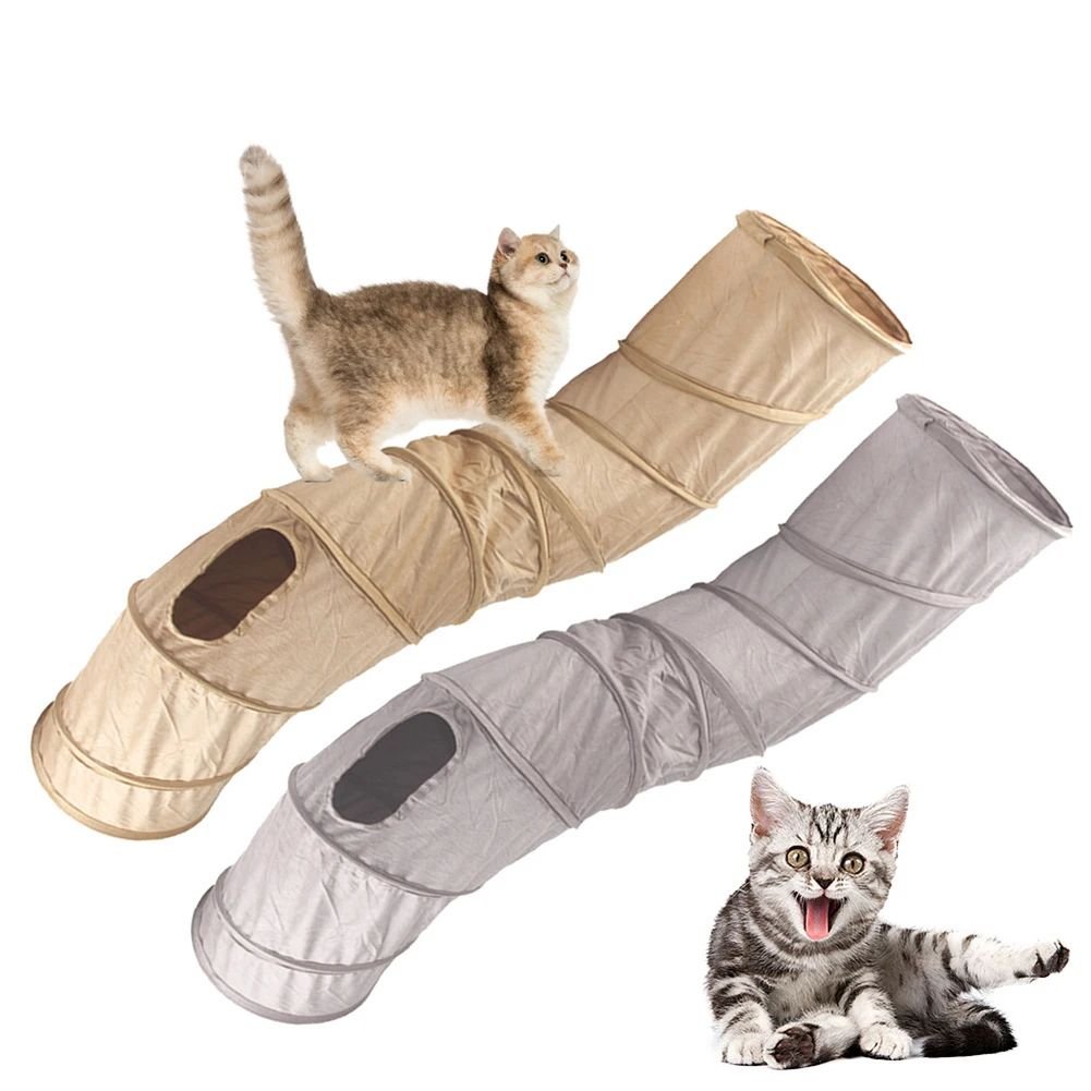 Cat Tunnel Collapsible S-Shape Peekaboo Cat Cave Play Tube Interactive Toy Pet S