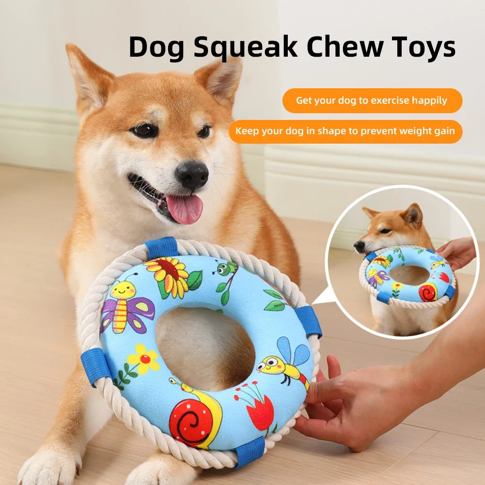 Float Training Dog Pull Ring Dog Ring Chew Resistant Toys Throw Catch Flying Pet