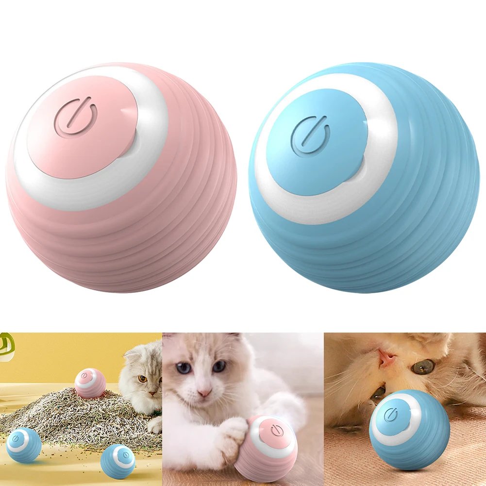 Smart Rolling Ball Cat Toy - 2 Pack (Blue)