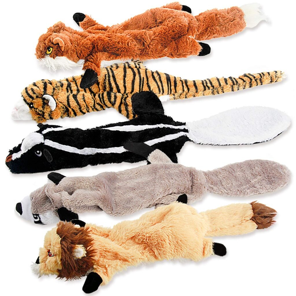 Dog Squeak Toys, No Stuffing Plush Dogs Chew Toy Bundle For Small Medium Large B