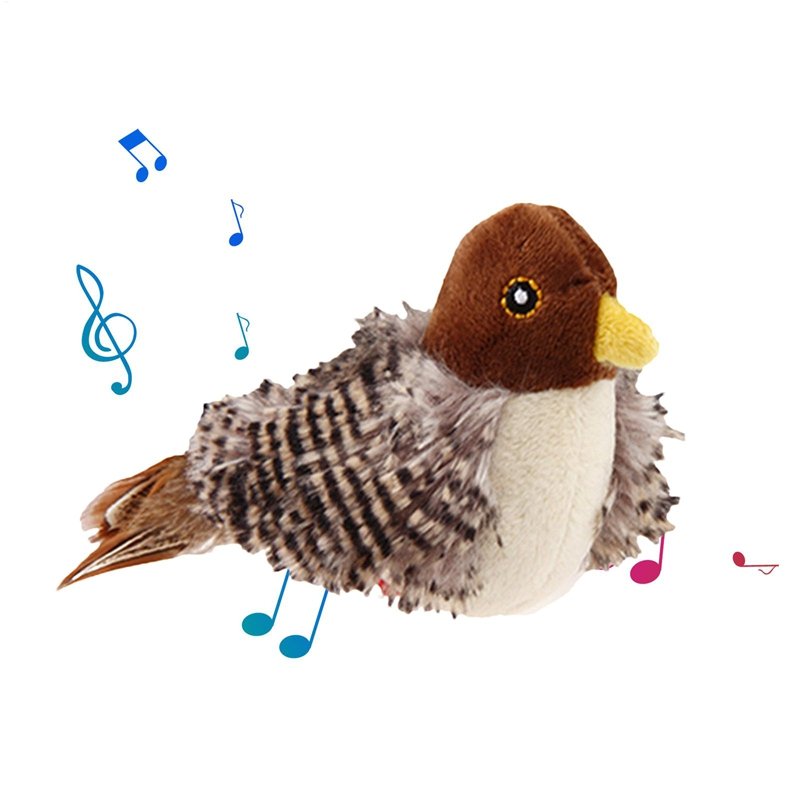 Interactive Cat Toys Electric Squeaky Simulation Bird Plush Cats Pets Teasing To