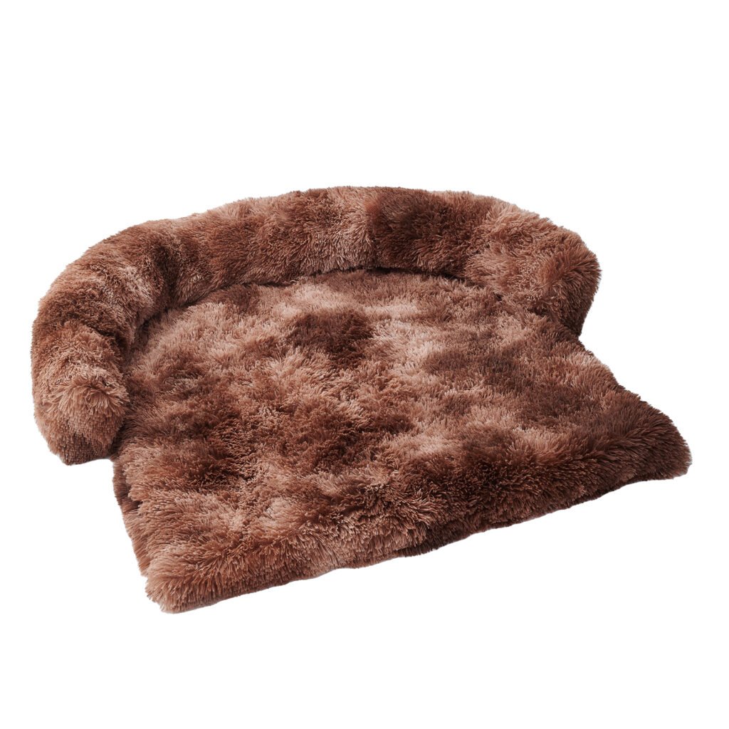 Calming Dog Bed Fluffy Plush Dog Mat For Furniture Protector With Zipper Removable Washable Cover Fo