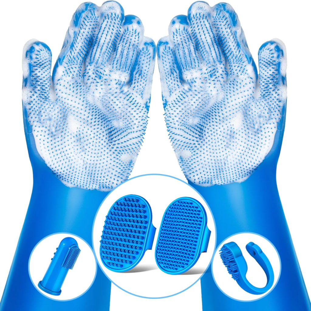 6PCS Grooming Bath Supplies For Dogs, Cats Dog Washing Gloves Dog Bath Brush Dog Shower Brush Pet Gr