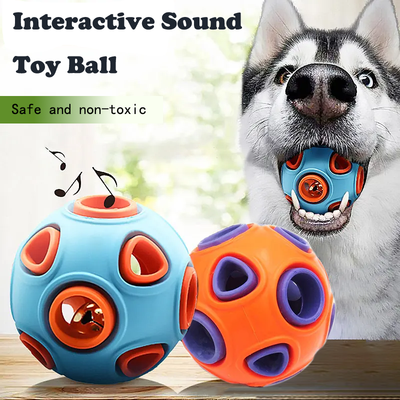 Jingle Bell Rubber Fetch Balls, 2-Pack