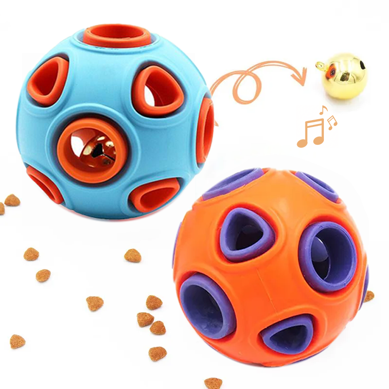 Jingle Bell Rubber Fetch Balls, 2-Pack