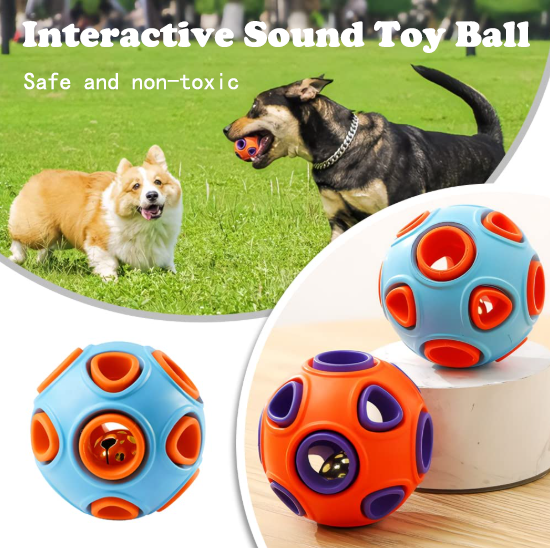 Jingle Bell Rubber Fetch Balls, 2-Pack