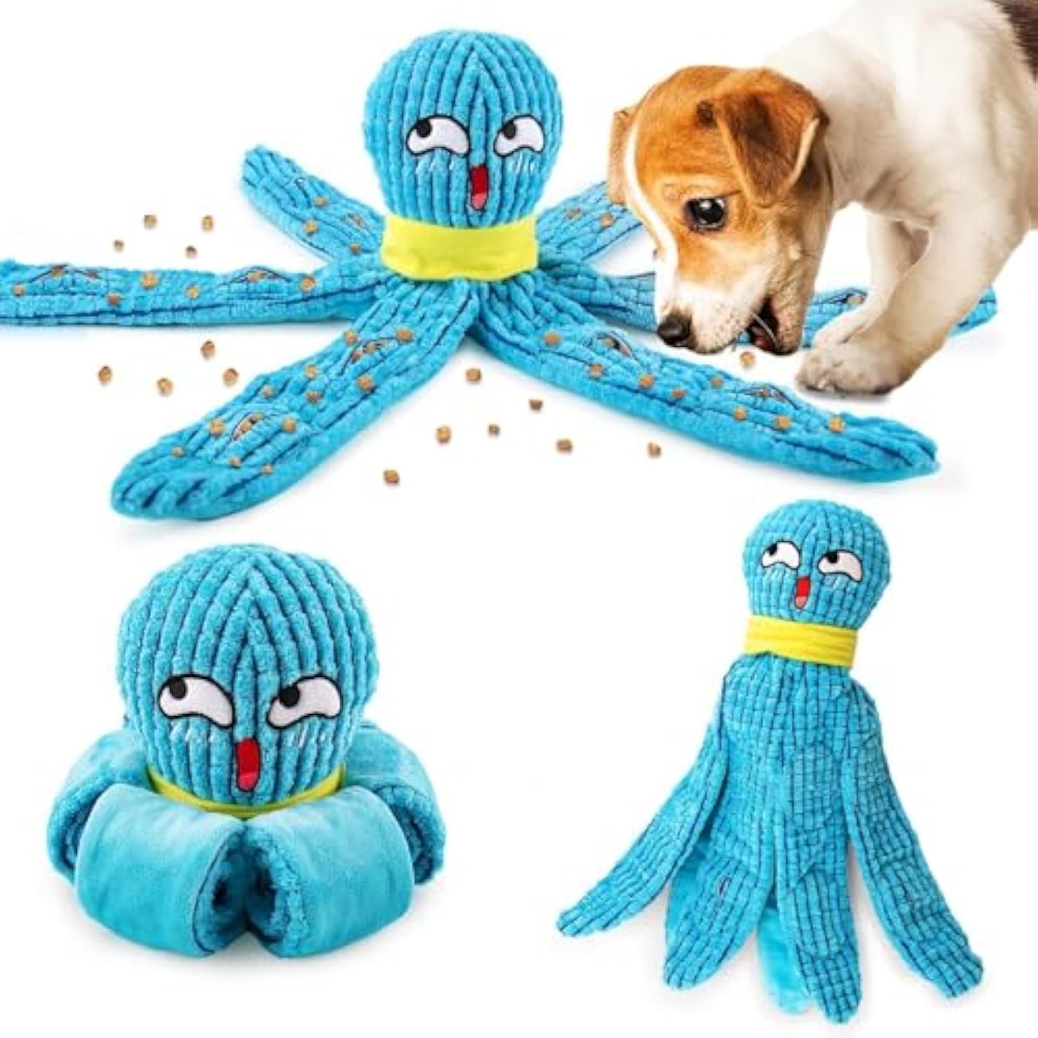 Squeaky Dog Toy,Octopus Sniffing Dog Toys, Plush Interactive Puzzle Dog Toys Wit - Image 2