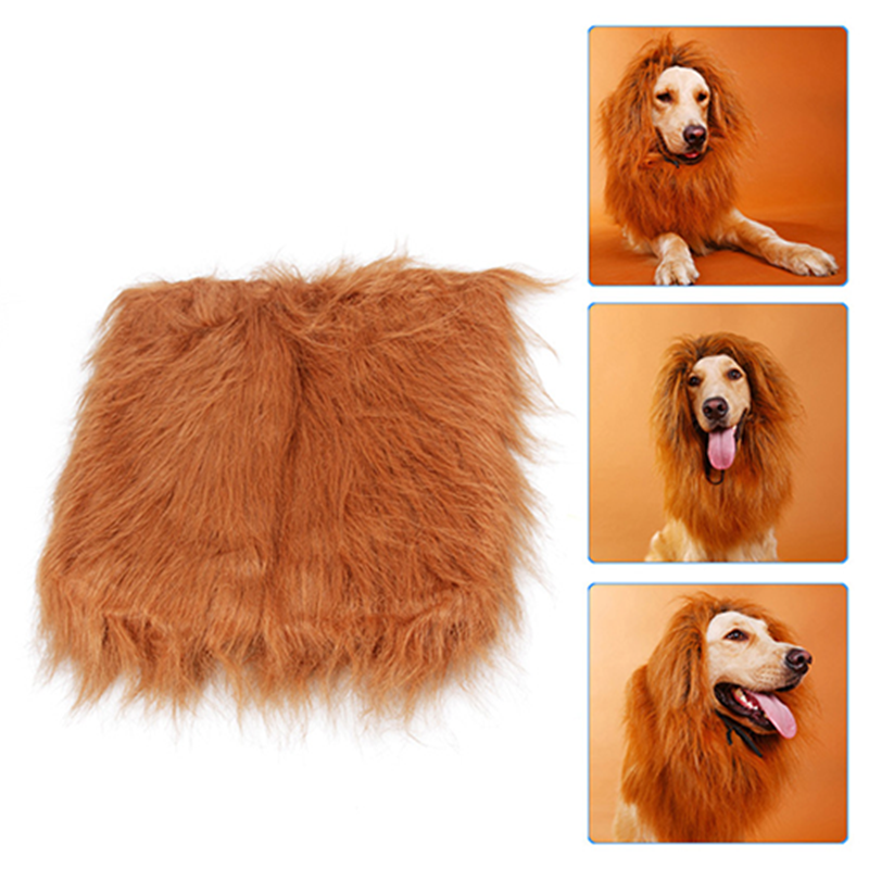 Cute Pet Cosplay Clothes Transfiguration Costume Lion Mane Winter Warm Wig Cat...