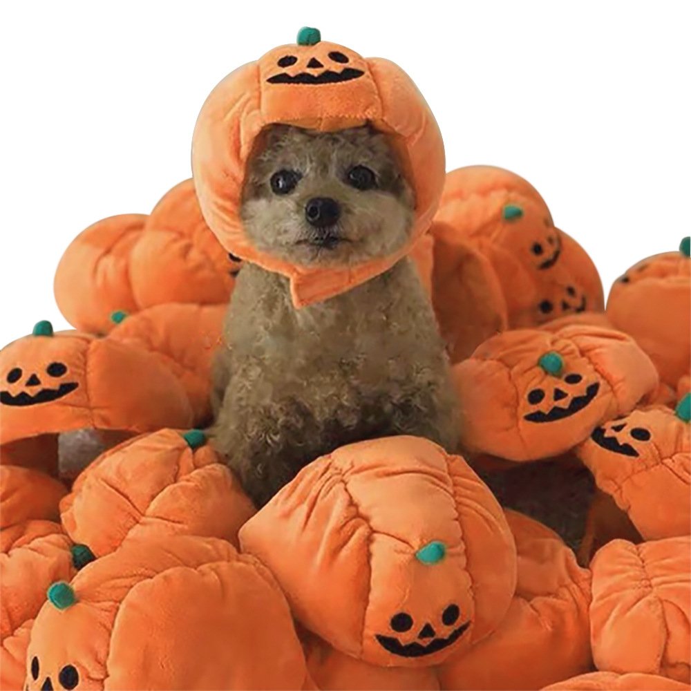 Cute Pet Hat Halloween Pumpkin Pet Dog Cat Hat Dress Up Headdress Small Dog Cat...